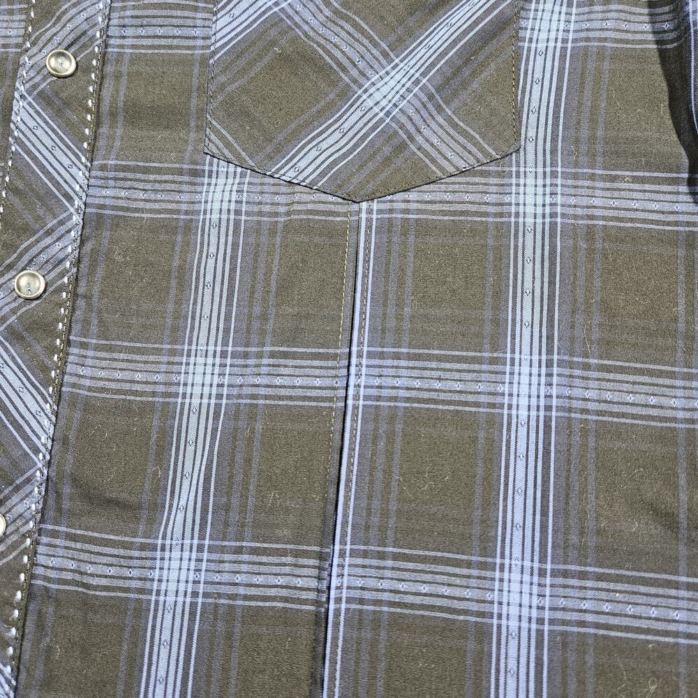 Wrangler Pearl Snap Shirt Mens Medium Button Down Black Plaid Cowboy Western - Picture 3 of 11